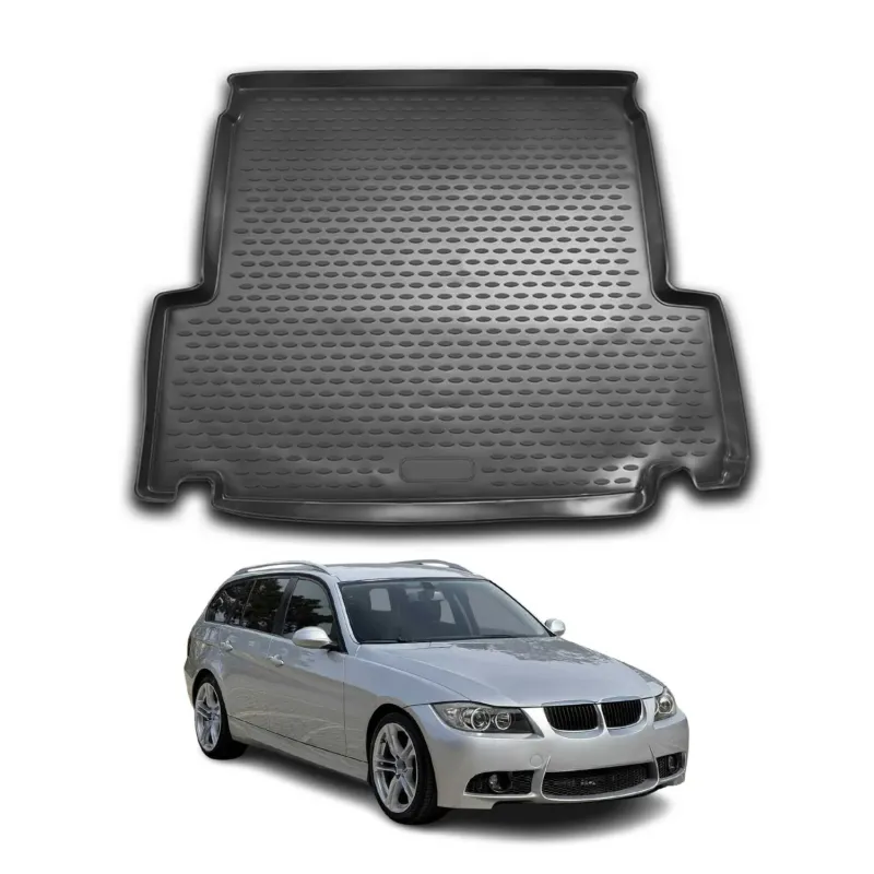 Kofferraummatte Kofferraumwanne für BMW 3er E91 2005-2013 Gummi TPE Schwarz