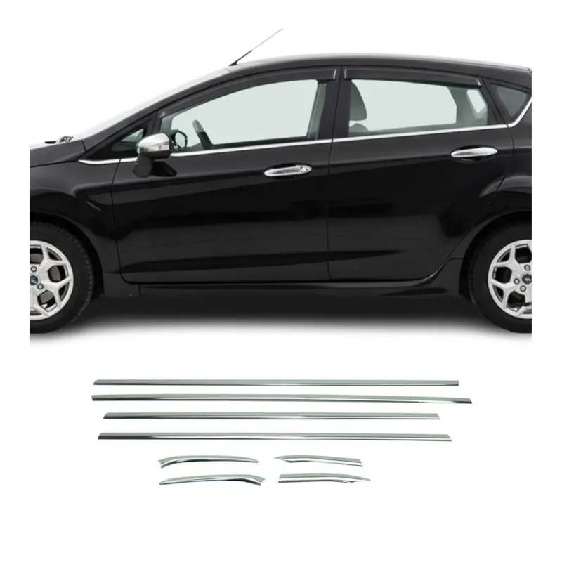 Fensterleisten Zierleisten für Ford Fiesta 2008-2019 Schrägheck Edelstahl 8tlg