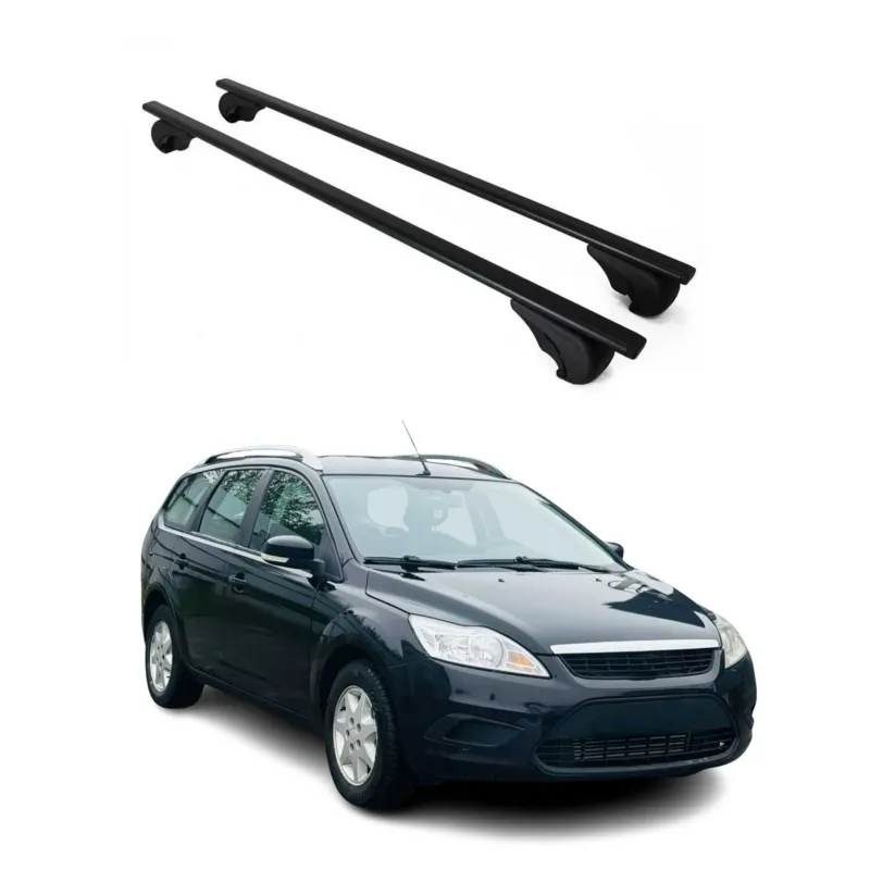 Dachträger Grundträger für Ford Focus 2004-2011 75kg Stahl Schwarz 2 tlg