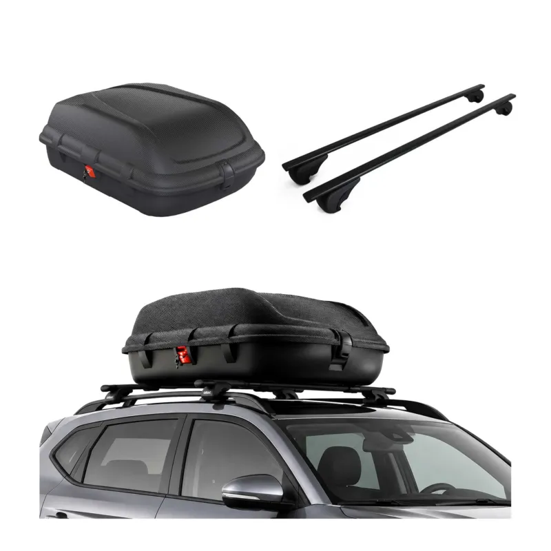 Carbonlook Dachbox 270L + Dachträger Dacia Sandero I 2008-2012 Schwarz