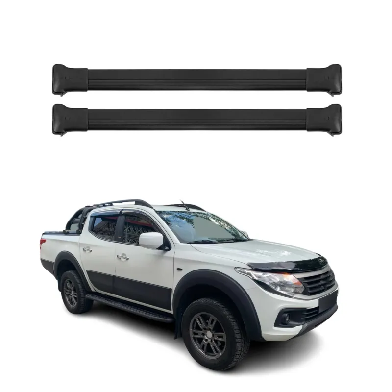 Dachträger Gepäckträger für Fiat Fullback 2016-2019 Relingträger Alu Schwarz 2x