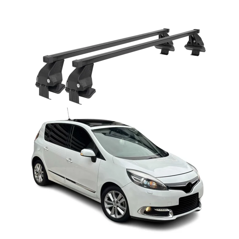 Menabo Dachträger für Renault Scenic mk3 2013-2016 FL 50kg Stahl Schwarz 2x