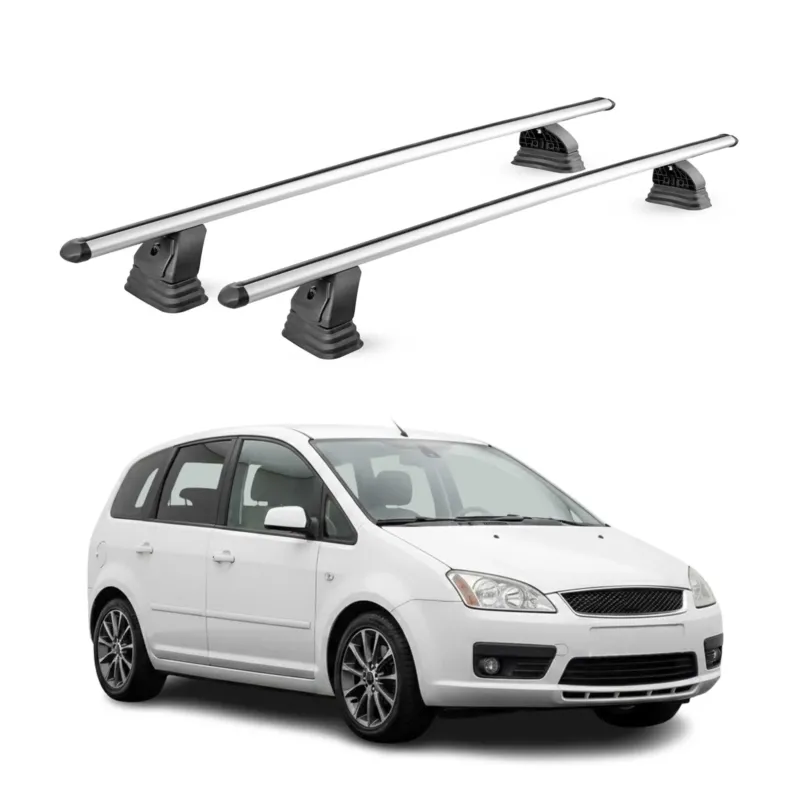 Alu Dachträger für Ford C-Max I 2003-2010 TÜV T-Nut Abschließbar 2tlg Silber