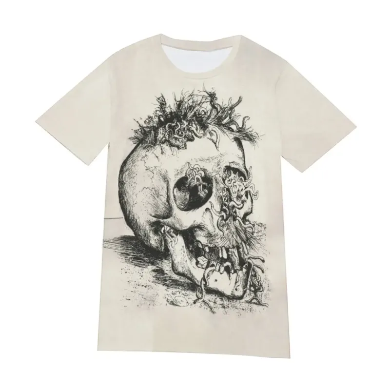 Flat lay front of Otto Dix Skull from The War cotton T-shirt